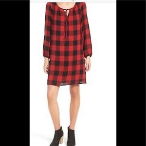 Madewell Red Buffalo Check Signal Tunic. Large